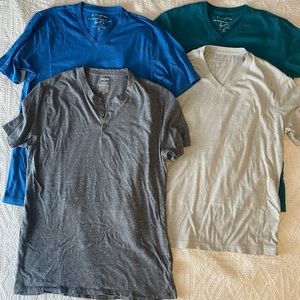 Banana Republic V neck, 2 tees- size M tall, 1-M,  and 1 abound tee-M